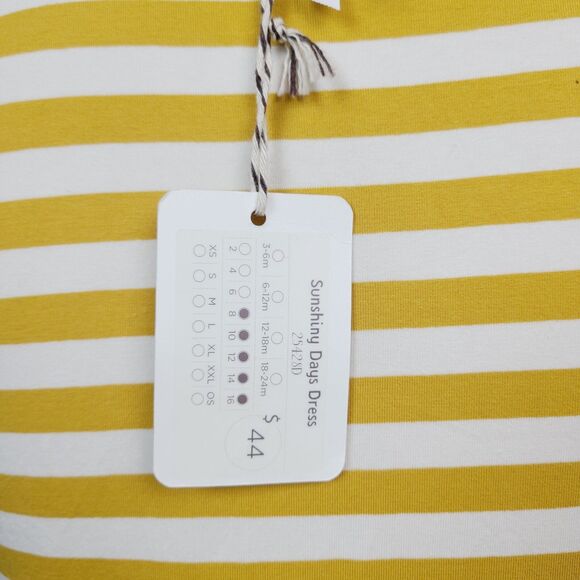 NEW Matilda Jane Sunshiny Days T-Shirt Dress Girls 14 Yellow Striped Knit Tiered - Picture 9 of 13